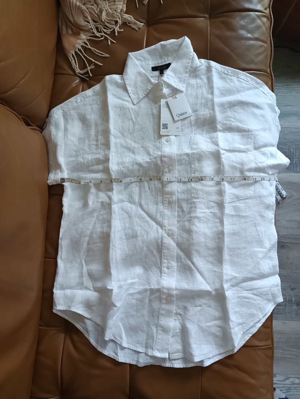 Quince Womens 100% European Linen  Shirt White S - Picture 5 of 9